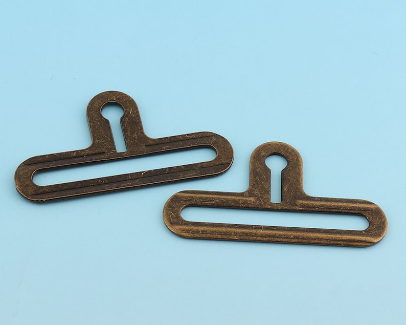 15pcs 42mm Metal Buckle Antique Bronze Buckles Heavy Duty hook and eye Metal Closures for Belting or Sewing