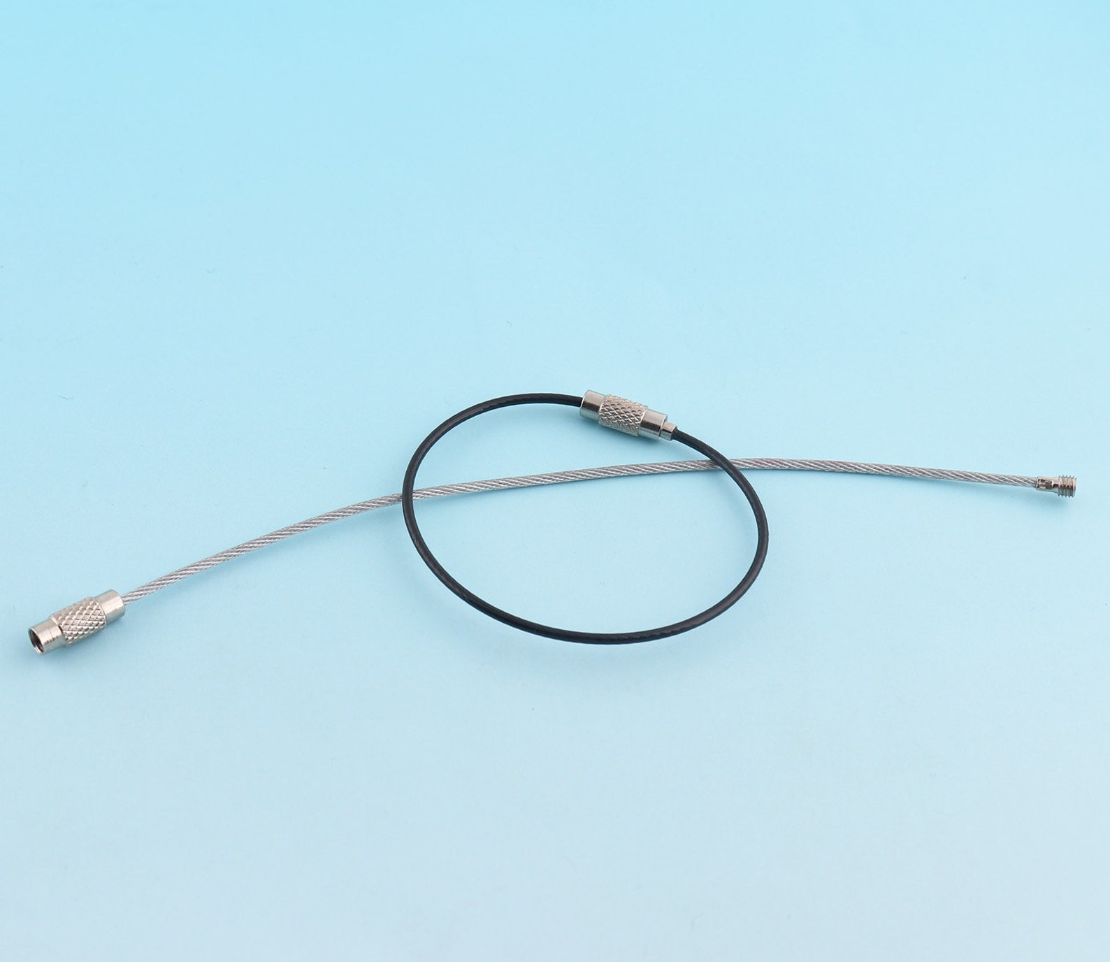 Black Wire key ring Wire with screw clasp 15pcs Large Key Fob Etsy