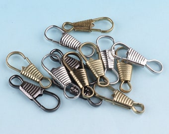 100 pcs 24 mm Gunmetal/Silver Lanyard Hook Clips Tone Clasp for ID card Lanyard Clips Key Chain Hook Zipper pulls Lanyard Clasp