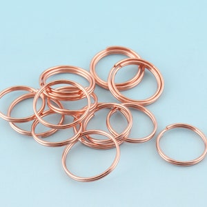 100pcs 14/16mm Mini Key Ring Rose Gold O ring Jump Ring Key Fob Ring Metal Split Ring for Key Chain Wholesale Key Ring Findings
