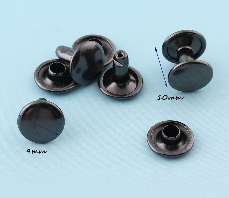 Studs Rivets 100pcs 119mm Black Rivets Metal Button Double Etsy