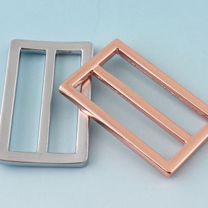 Zinc alloy Adjuster Buckle 8pcs 38mm Rose Gold Release Belt Buckle Tri Bar Buckles Strap Buckle Adjuster Slider Fastener Bag Handware