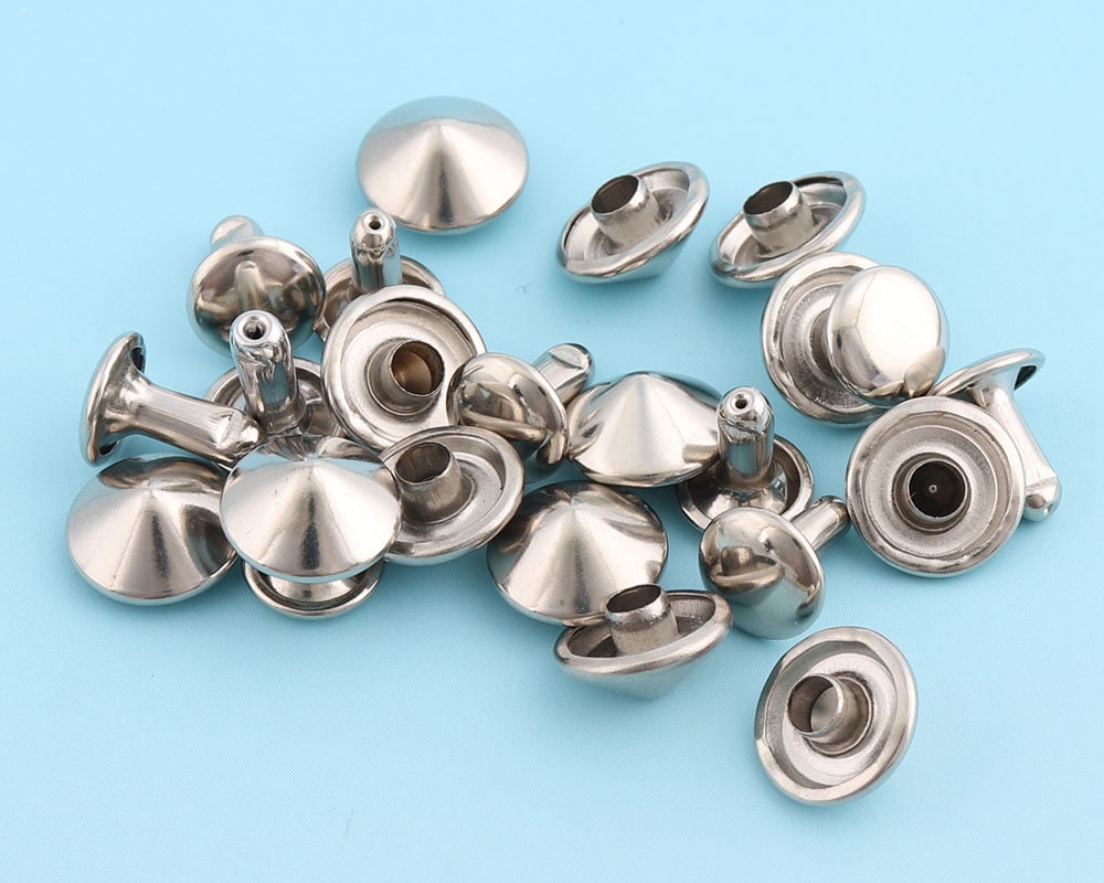 Silver Rivets Grommet Rivet 100sets 10 12mm Metal Button Double Capped…
