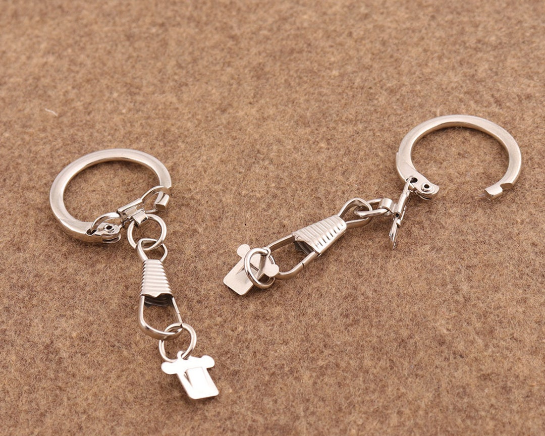 Silver Key Chain Round Ring 10pcs Claw Lanyard Clips Trigger Key