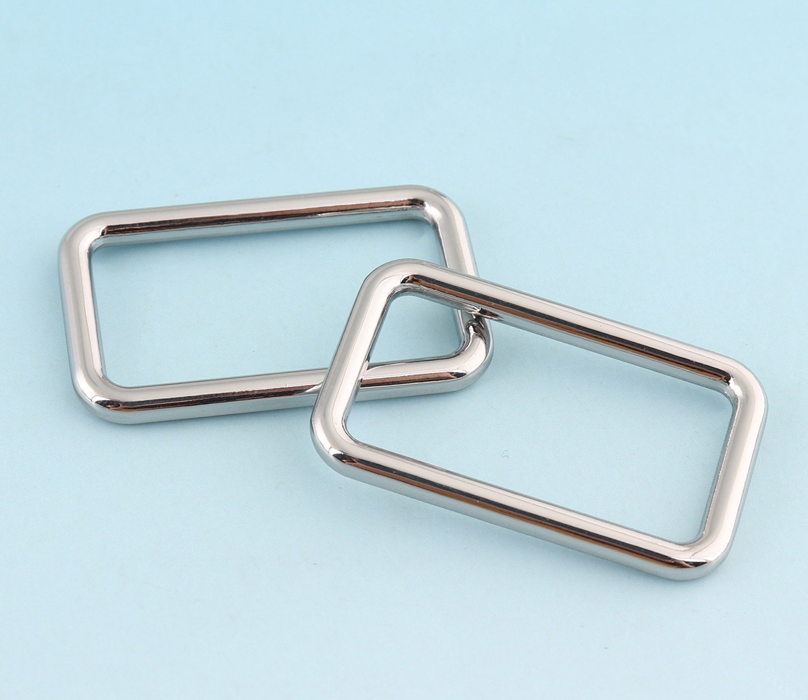 thumbnail image 2 of Rectangle Purse Strap Slder Metal Double Loop Slde Buckle Adjuster Keeper Rng 36 33mm 1 3/8 1... 2 of 13