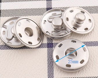 Cierre Snap de 1 pulgada -20sets-Silver Botón de la ropa de presión botón de coser cierre de bolsillo snap fastener fastener