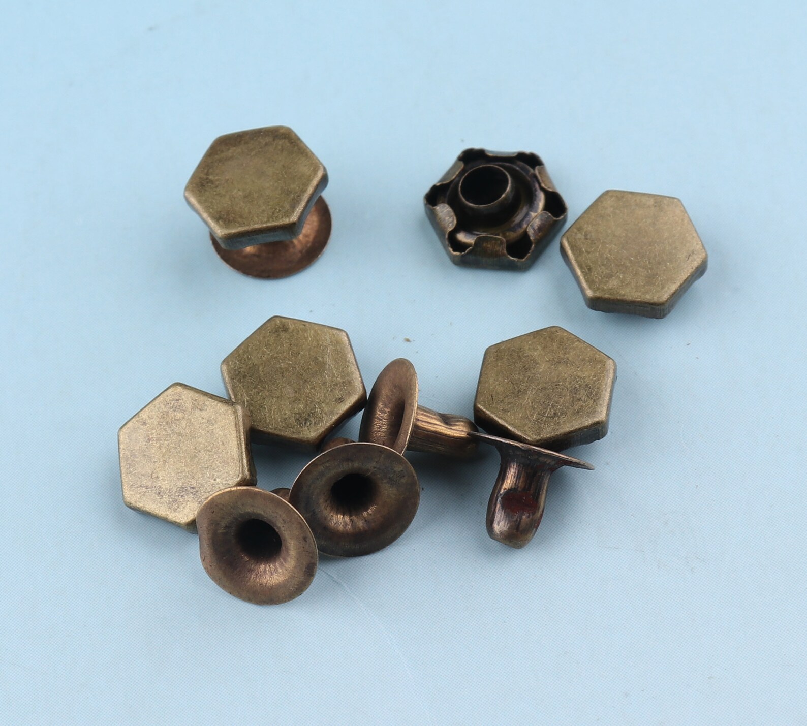 Bronze Rivets with 3 setting tools Double caped Rivets 8mm Etsy