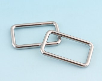 Plata Rectángulo Anillos 10pcs 1 3/8 " (35mm) hebilla cuadrada monedero anillos cinturón hebilla correa rectangle anillo Anillos de mano hebilla hebilla