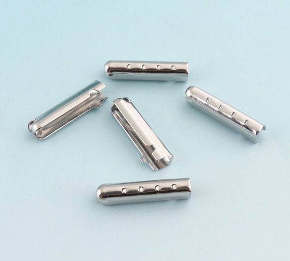 Aglet Shoe Lace / Cord End Tips - Silver