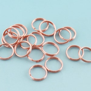 200pcs 8mm/10mm/12mm Mini split rings Keyrings Rose Gold O rings Metal Key Fob Ring for Key Chain Wholesale Key Ring Findings