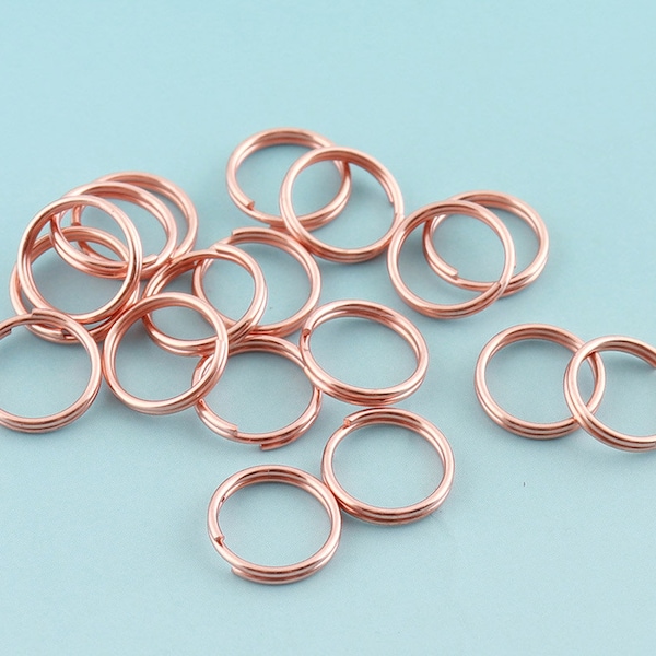 Split Rings 100pcs 10mm/15mm Mini Key Ring Rose Gold O ring Key Fob Ring Metal Jump rings for Key Chain Wholesale Key Ring Findings