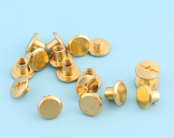 Large Gold Screwback Button Stud – Brass Decorative Stud For Crafts & Clothing