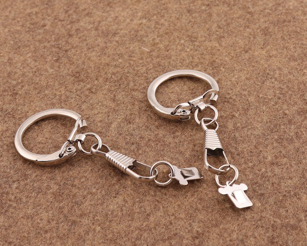 Silver Key Chain Round Ring 10pcs Claw Lanyard Clips Trigger Key