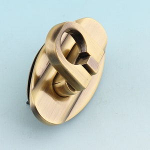 Bronze Purse Lock Turn Lock 52*28mm Metal Box Lock Latch Lock Bag Hardware Twist Trunk Clutch Lock Leather Hardware