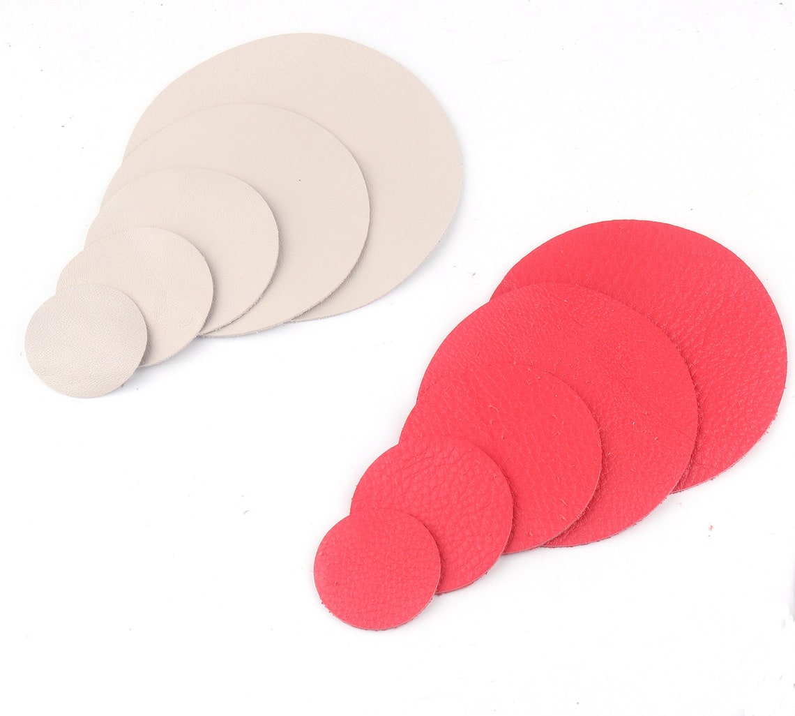 Leather Applique Circles Genuine Leather Discs Leather Sheets Etsy