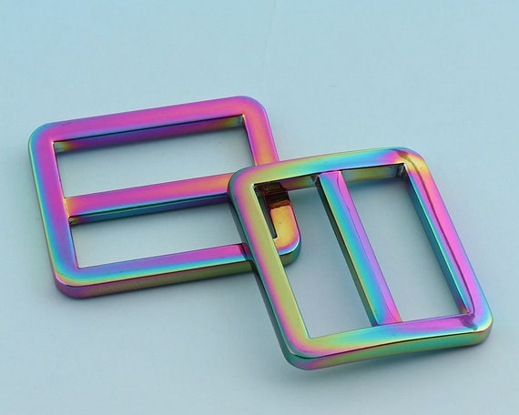 Rainbow Adjuster Buckle 25mm Zinc alloy Release Belt Buckle Tri Bar Buckles Strap Buckle Adjuster Slider Fastener Bag Hardware