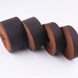 Natural Leather Strips 20-50 mm(W) Dark Brown Cowhide Leather Strap Bag Straps Litchi Genuine Leather Handles Belt Straps