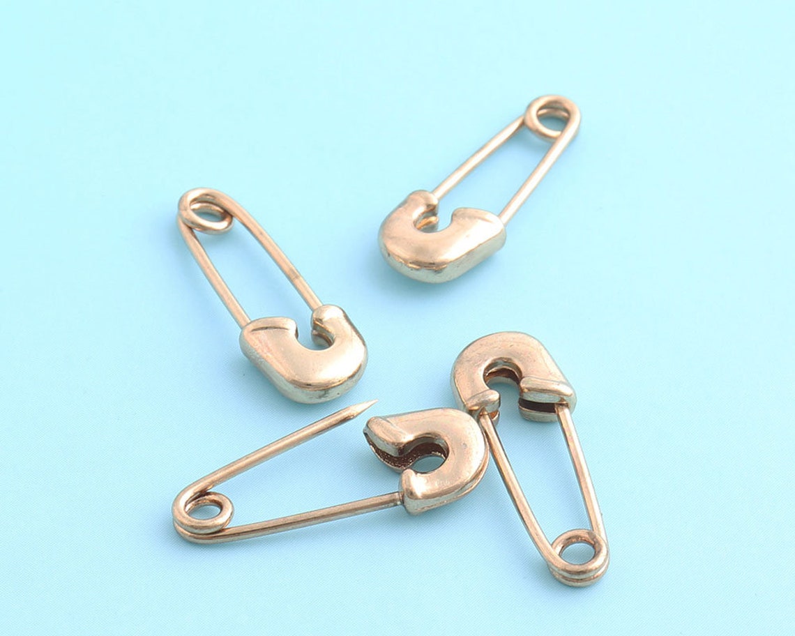 Mini Safety Pins 10pcs 208mm Copper Safety Pins Gold Plated Etsy