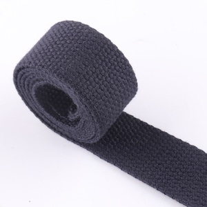 Cotton Webbing 5 yards*25mm Black Webbing Fabric belt Canvas Webbing Key Fobs Strap Webbing Bag strap