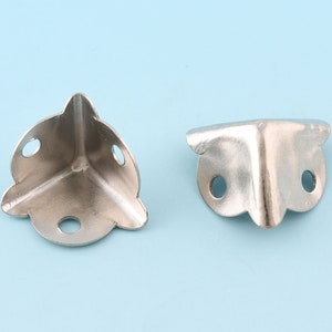 Silver Corners -8pcs 5/8inch(16mm) Decorative Bag Corner Protector Embossed Metal Corner Protector Tips Decorative Corner Bracket