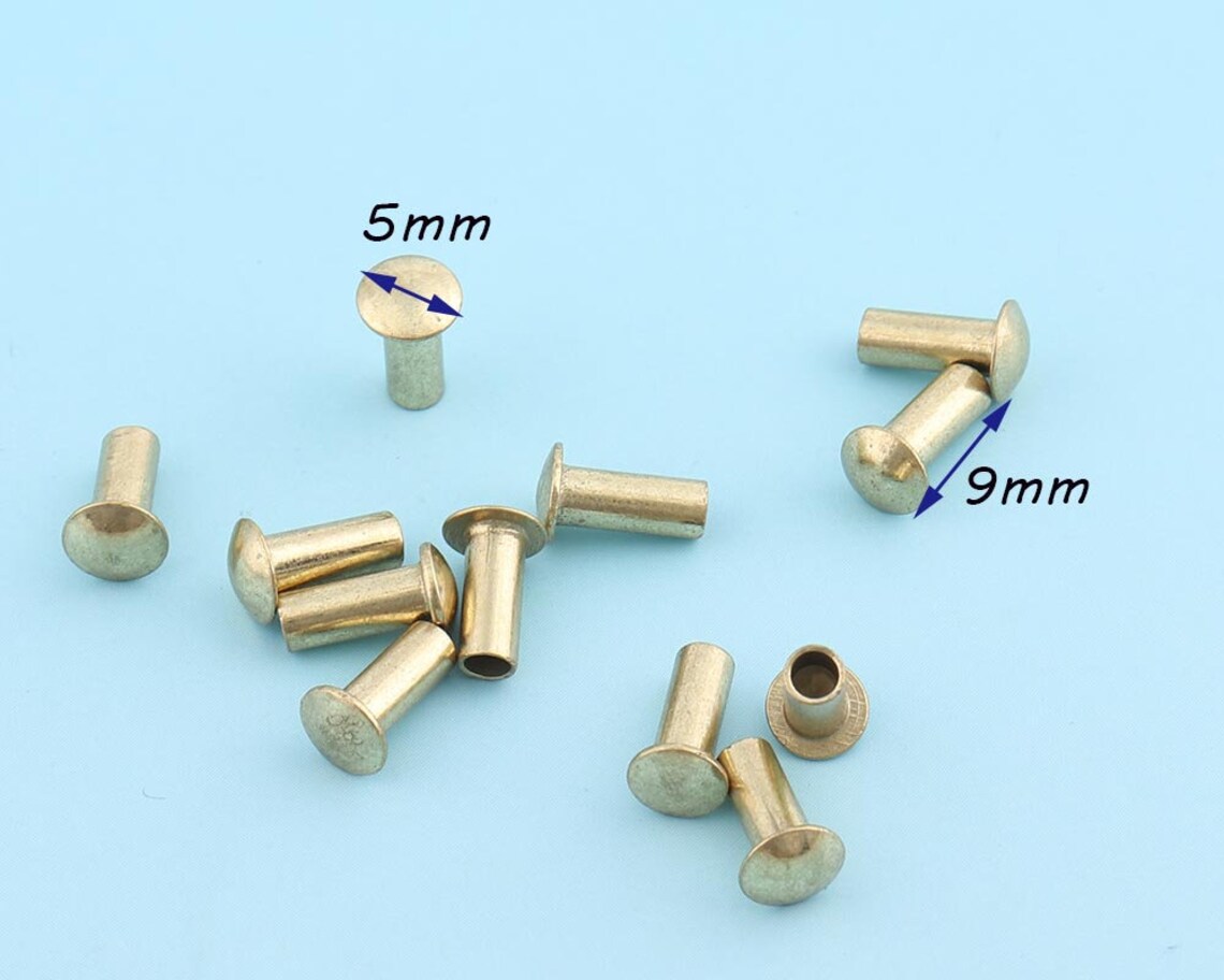 Golden Rivet Grommet Rivets 100sets 9mm Metal Rivets Button Mini Studs ...