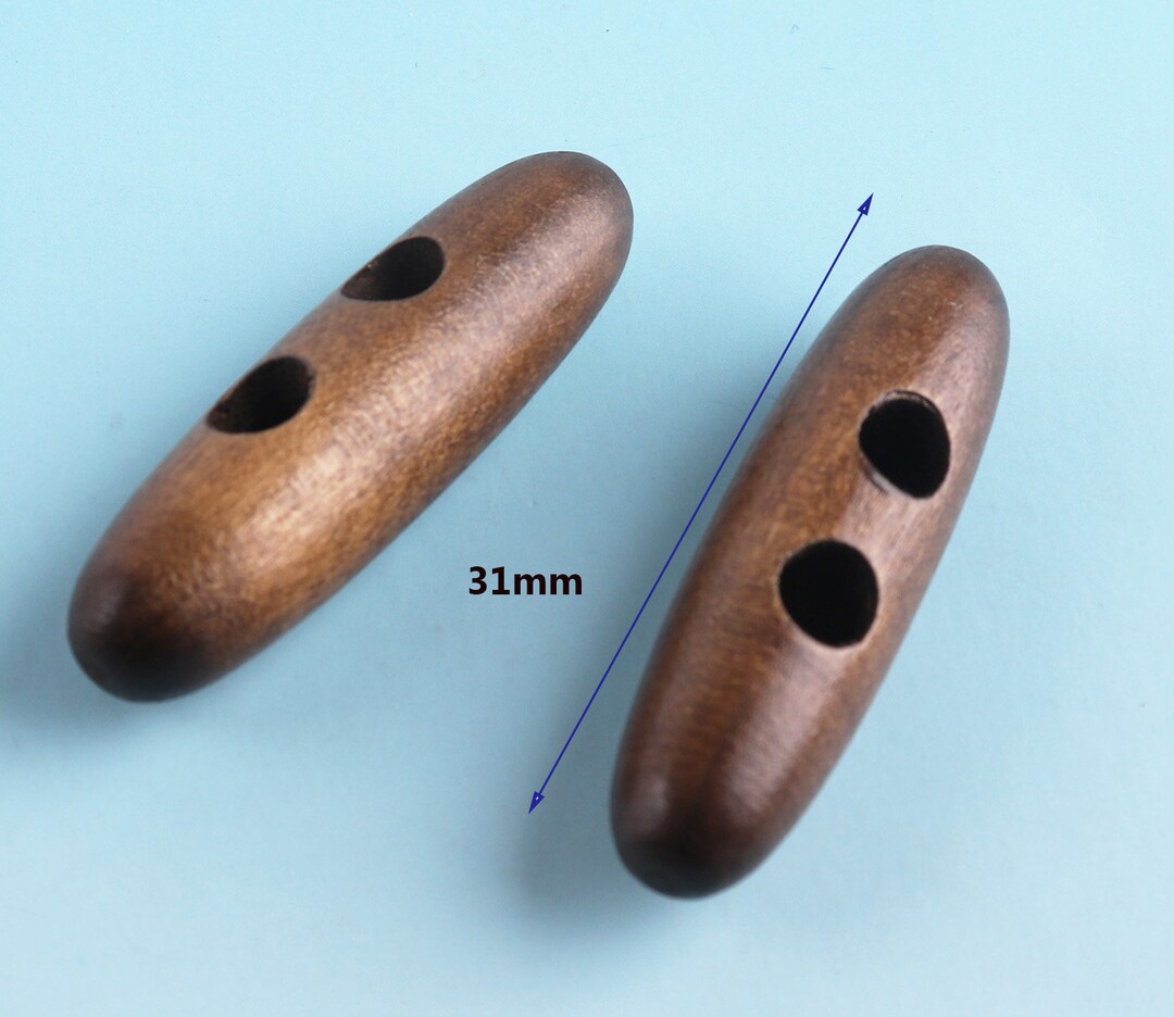 Woodentoggle Buttons 15pcs 31mm Toggle Buttons With TWO Holes Coat ...
