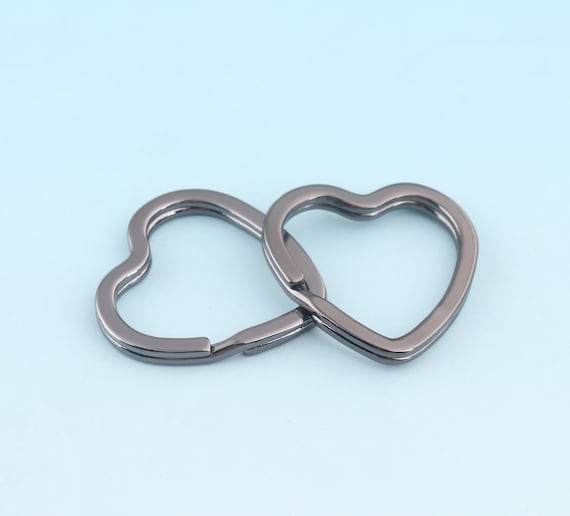 Gunmetal Heart Key Rings 8pcs 1 1 4 Heart Shaped Jump Ring Metal Split Ring for Key Chain Rings Wholesale Jewelry Etsy