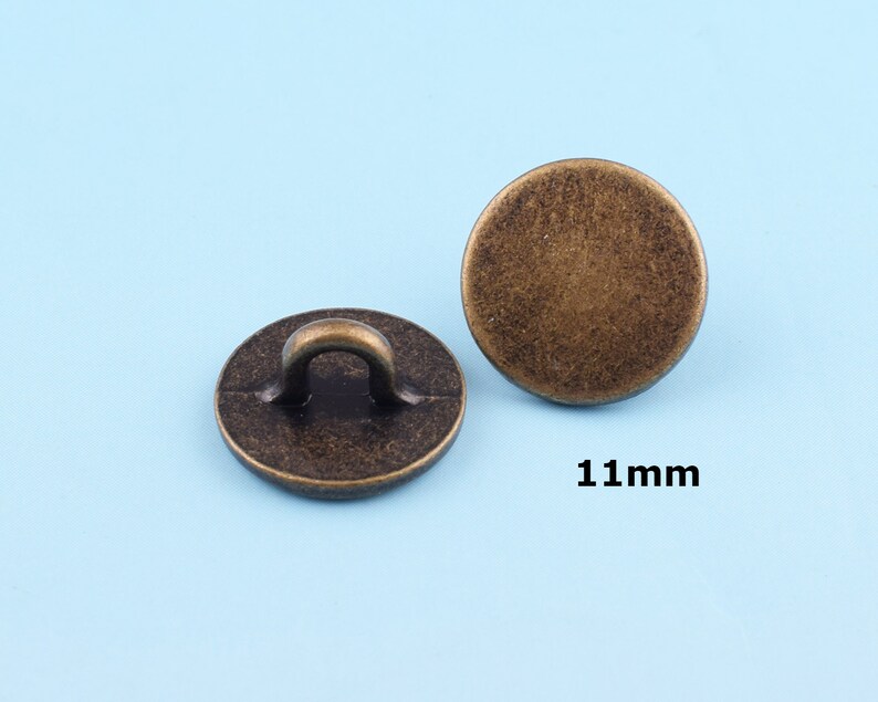 Metal Shirt Buttons 6pcs 11mm Bronze Shank Buttons Vintage Etsy