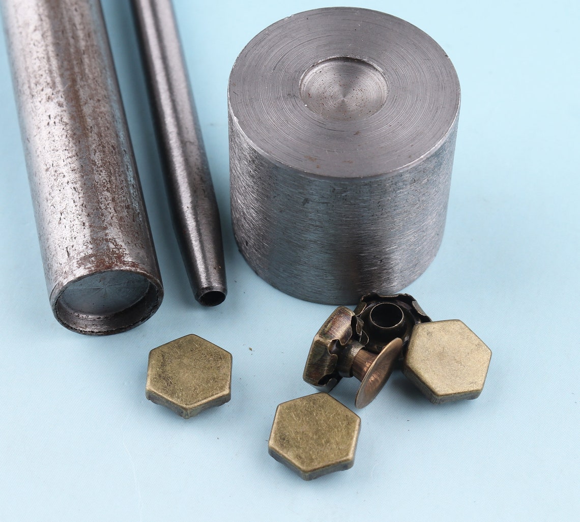 Bronze Rivets with 3 setting tools Double caped Rivets 8mm Etsy