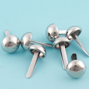 Silver Purse Feet 50pcs 9mm Nailheads Spots Metal Round Spots Cone Spots Nailheads Studs  for Bag,Purse,Belt &Leather Craft -30pcs