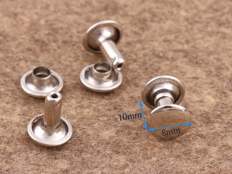 50sets Silver Rivets 108mm Metal Button Double Capped Rivets Etsy