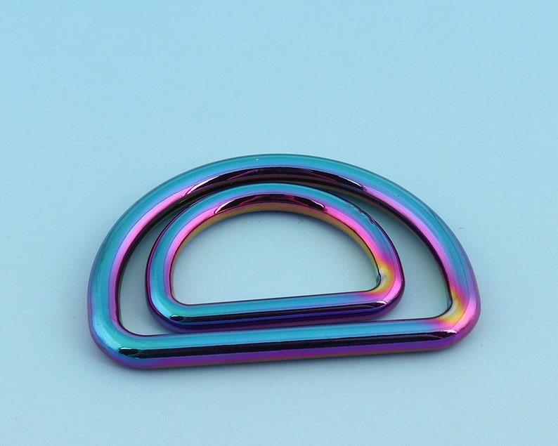 Rainbow D rings 6pcs 25mm40mm MetalAlloy D Ring\u00a0Belt Buckle Purse Loop Bag Clasp Leather Craft Accessories Webbing Hardware