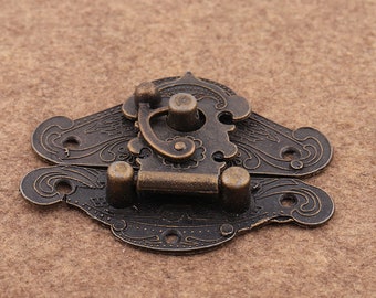 2pcs 65mm Antique Bronze box latch Metal Bag Lock Latch Lock Twist Purse Turn Lock hasp Leather Hardware Accessories