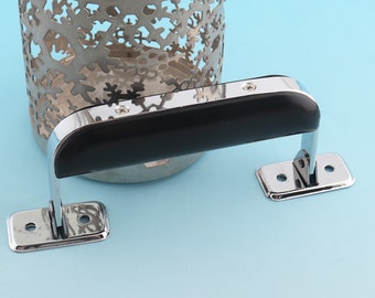 Plastic Handle 15cm black & silver Box Handle Suitcase Handle  Arched Trunk Handle  Hardware Leatherware Craft