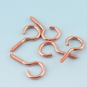 Rose Gold Eye pins 50pcs 25*12mm Screw Eye Hook for Pendants Metal Screw Eye Pins Silver Tone Eye Screw Bails Jewelry Making
