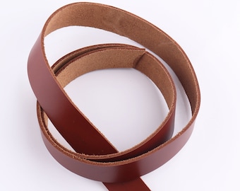 1"(25mm) Wide Caramel Leather Strip Genuine Leather Strap Leather Handles Bag Straps Belt Straps Purse Strap Natural Leather Supplies