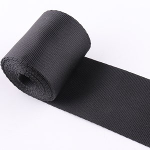 Black Nylon Webbing 1-5 yards*50mm Solid Color Webbing Fabric belt Canvas Webbing Key Fobs Strap Webbing Bag strap