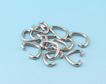 Silver Jump Rings 50pcs 17mm Open Jump rings Triangle Split Ring Metal Split Ring for Chain Wholesale Jump Ring Findings