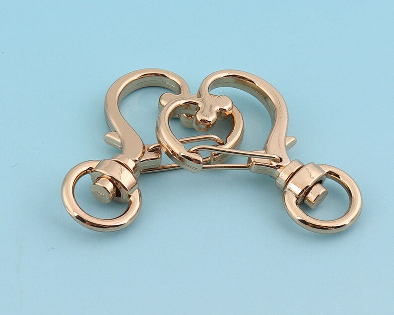 Light Golden Snap hook 10pcs 1 38 Small Heart Swivel Clasp Lobster Clasp Charming Purse Making Supplies Metal Purse Notions