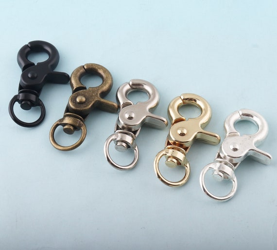 Swivel Clasp for Dog Leash Black Snap Hook Metal Lobster Clasp Lanyard Hook  Clipsbag Hardware Accessories 