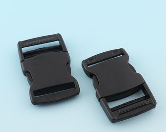 Black Release Buckle 8pcs 25mm Plastic Adjuster Buckle Strap Buckle Bag Hardware Adjuster Slider Buckle Pet Webbing Buckle
