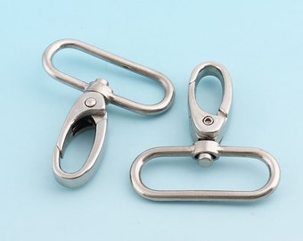 Silber Schwenkverschluss 50 * 45mm Schlüsselanhänger Snap Haken Metall Lanyard Haken Hummer Verschlüsse für Tasche, Tote, Geldbörse, Handtasche