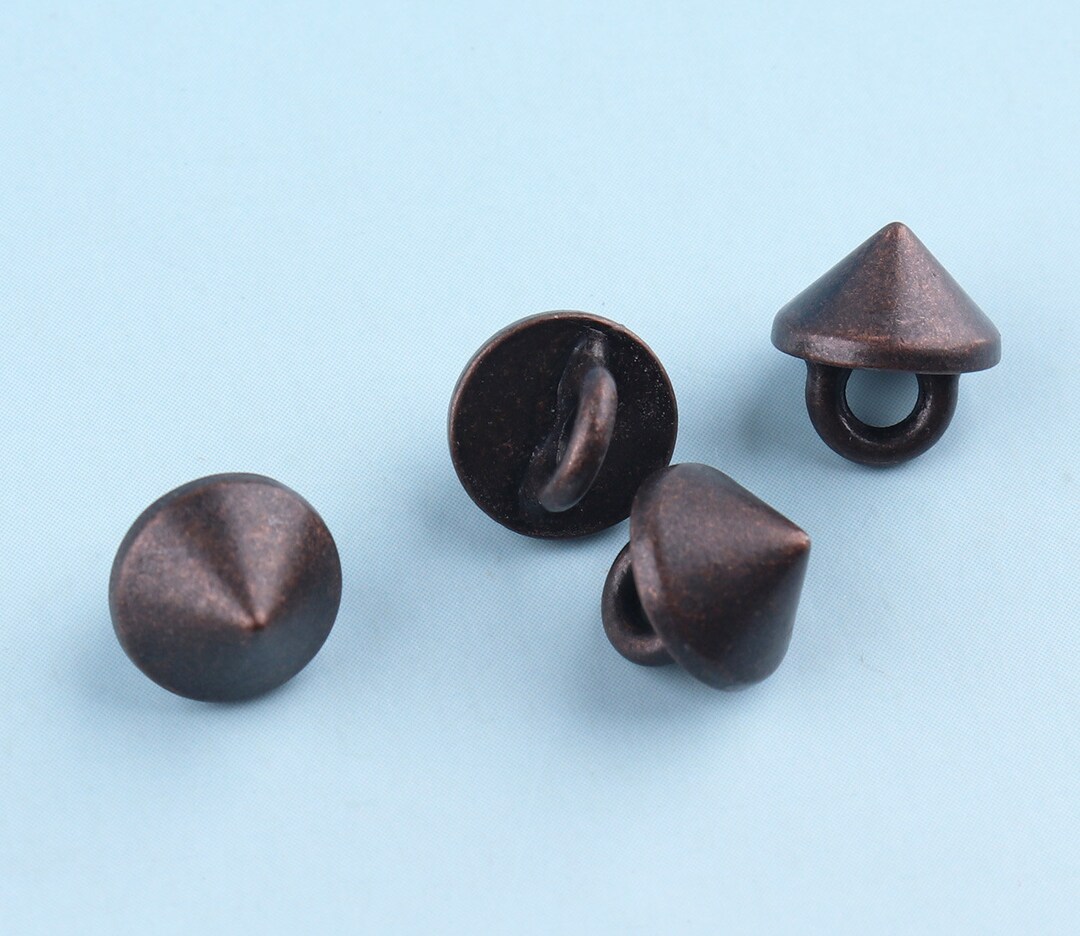 Vintage Buttons Cone Red Copper Buttons 10pcs 9.5mm Shank Buttons Metal ...