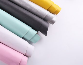 Faux Leather Sheet A3 12*16 3/4" Colorful Synthetic Litchi Print Leather Vegan Leather Craft  Leather Fabric Leather Supplies