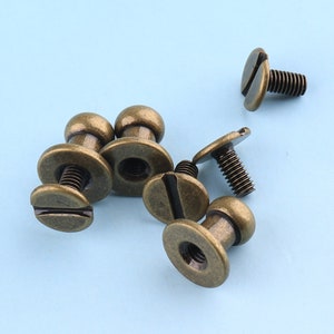 Bronze Screw Rivets 20sets 9mm Metal Button Screwback Studs Screw Studs for Bag/ Belt Leather Craft Hardware Accessories