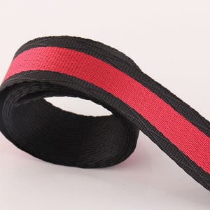 Red Striped Webbing 5 yards*25mm Webbing Fabric belt Canvas Webbing Key Fobs Strap Webbing Bag strap