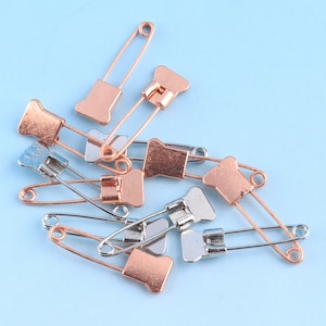 200pcs 25*7mm Rose Gold Safety Pins Mini Charming Safety Pins Copper Pins Brooch Safety Pins Sewing Shawl Pins