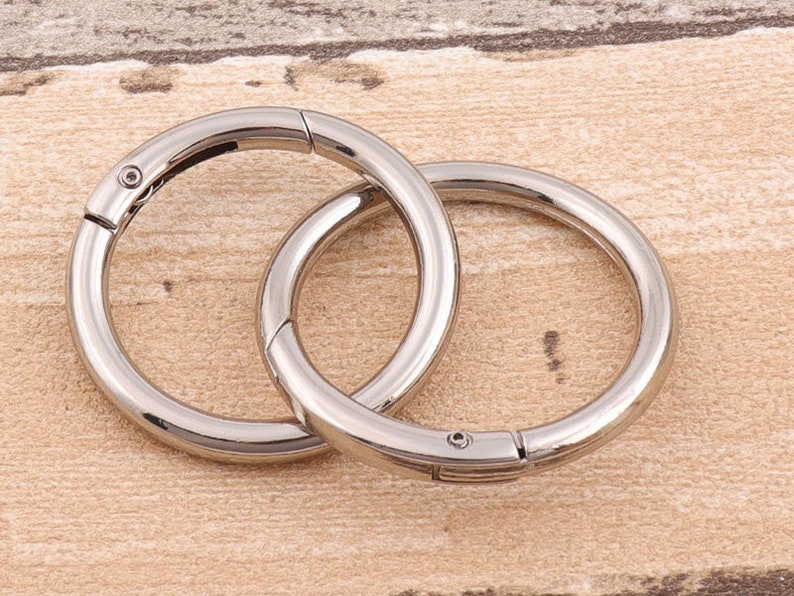 Silver O ring Spring Hook Push Gate Snap Hook Key Chain Metal Clasp for Leather and Fabric Clasp Size with 32mm35mm