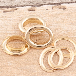 Light Gold Eyelet Grommets 10sets 23*15mm Oval Grommet Eyelets for Sewing Rivets Studs Eyelet with Washer Canvas Making