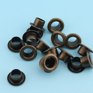 Bronze Grommet Eyelets 100pcs 10mm Round Grommet Eyelets for Sewing Bead Cores Clothes Leather Hardware Craft Canvas
